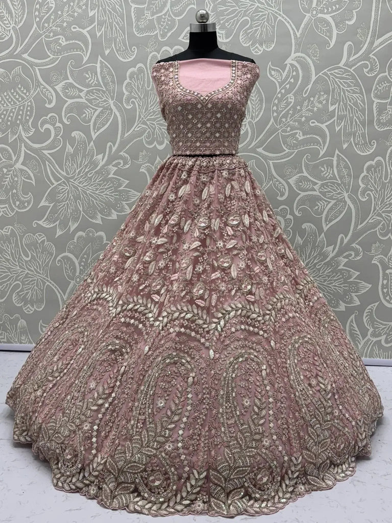 Gorgeous Pink Thread Embroidered Lehenga Choli - Ethnic Plus In
