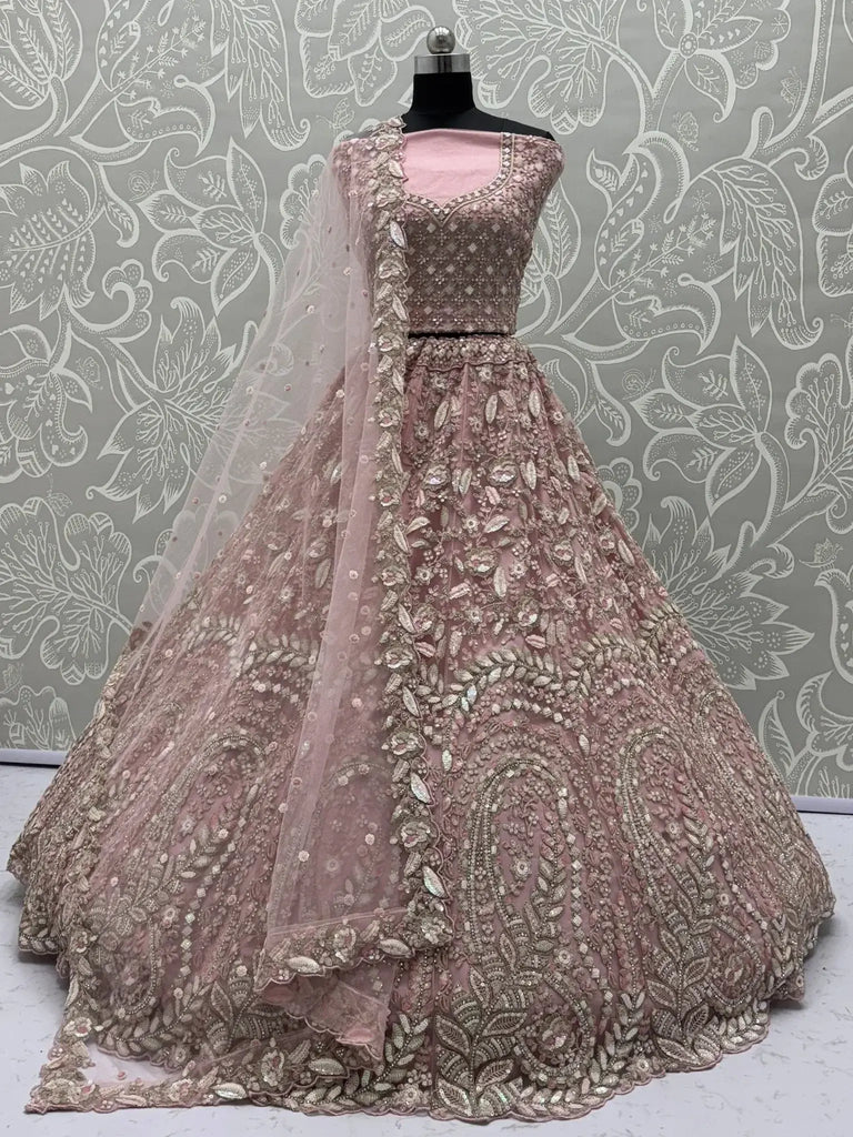 Gorgeous Pink Thread Embroidered Lehenga Choli - Ethnic Plus In