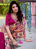 Gorgeous Pink Thread Work Vichitra Silk Festive Wear Lehenga Choli - Ethnic Plus In