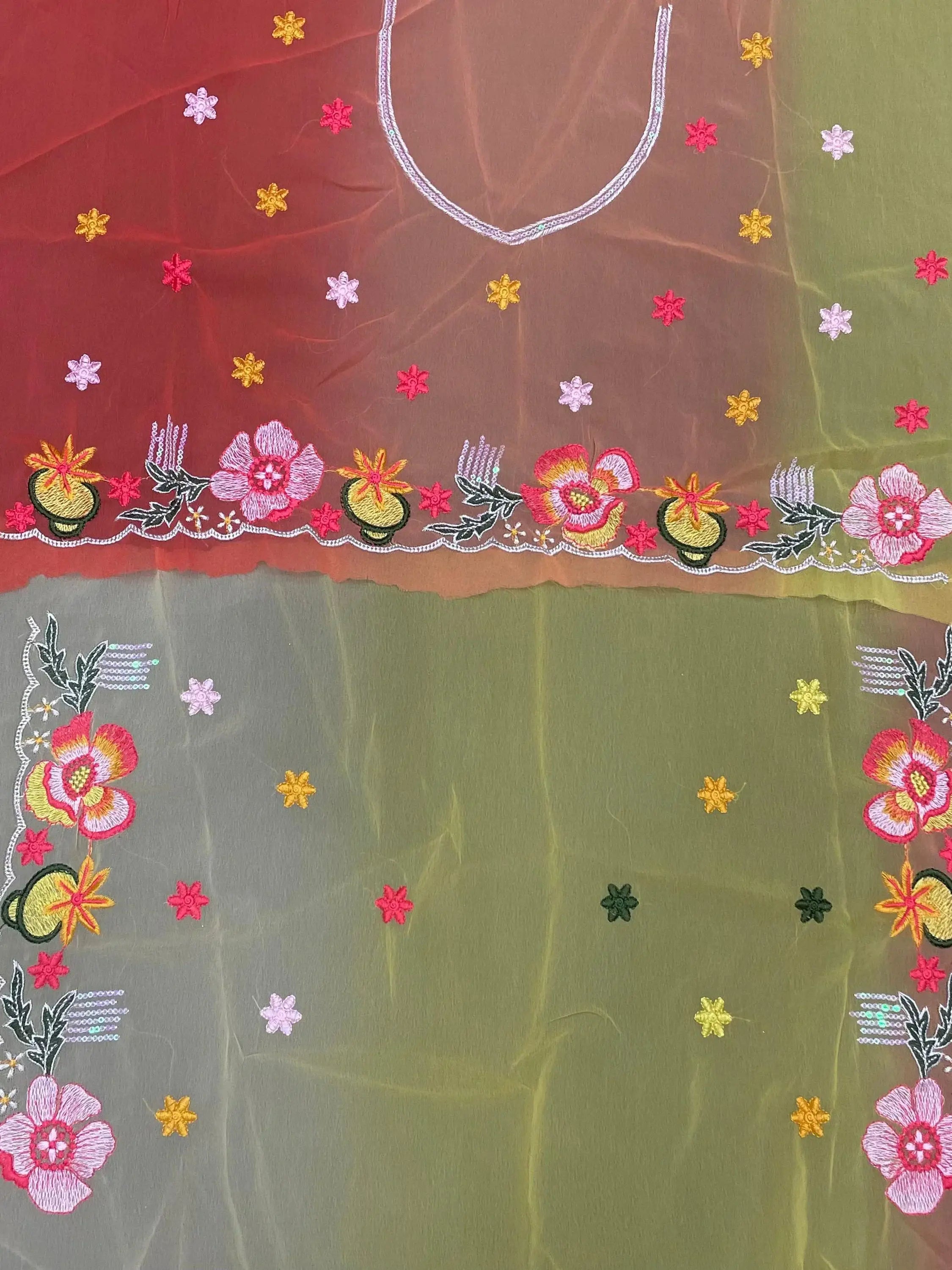 Gorgeous Yellow Thread Embroidered Georgette Casual Wear Saree