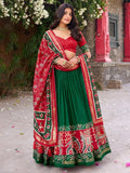 Graceful Green Patola Printed Tussar Silk Event Wear Lehenga Choli - Ethnic Plus In
