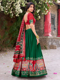 Graceful Green Patola Printed Tussar Silk Event Wear Lehenga Choli - Ethnic Plus In
