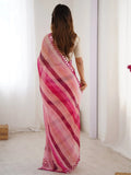 Graceful Pink Chiffon Leheriya Print Saree With Blouse - Ethnic Plus In