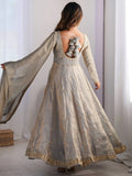 Fabulous Grey Sequins Work Silk Traditional Gown With Dupatta