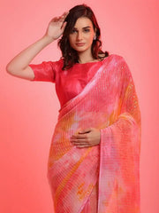 Fascinating Multi-Color Chiffon Sequins Work Party Wear Saree