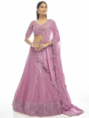 Enchanting Purple Heavy Embroidery Georgette Lehenga Choli