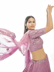 Enchanting Purple Heavy Embroidery Georgette Lehenga Choli