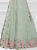 Stunning Pista Green Sequins Georgette Traditional Lehenga Choli