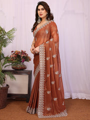 Awesome Brown Zari Embroidered Georgette Saree With Blouse
Rich text editor
