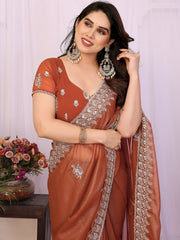 Awesome Brown Zari Embroidered Georgette Saree With Blouse
Rich text editor
