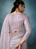 Exquisite Lilac Cut-Dana Work Tissue Reception Wear Saree