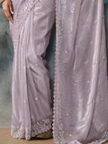 Exquisite Lilac Cut-Dana Work Tissue Reception Wear Saree
