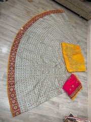 Grey Embroidered Taffeta Silk Wedding Wear Lehenga Choli