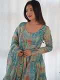 Gorgeous Multi-Color Floral Printed Georgette Anarkali Pant Suit