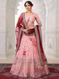 Tantalizing Pink Mirror Work Art silk Festival Wear Lehenga Choli