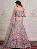 Hypnotic Lilac Sequined Embroidery Net Wedding Wear Lehenga Choli