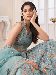 Ravishing Turquoise Dori Work Silk Occasion Wear Lehenga Choli