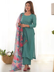 Marvelous Sea Green Cotton Event Wear Straight Kurta With Pant