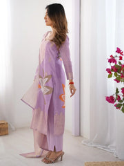 Impressive Lilac Floral Print Organza Festival Wear Pant Suit - Ethnic Plus In