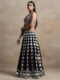 Incredible Black Thread Embroidered Georgette Lehenga Choli - Ethnic Plus In