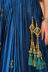 Incredible Blue Zari Weaving Silk Wedding Lehenga Choli With Dupatta - Ethnic Plus In
