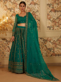 Incredible Green Sequins Organza Festival Wear Lehenga Choli - Ethnic Plus In