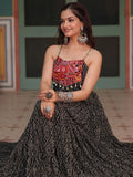 Beautiful Black Bandhani Printed Georgette Navratri Wear Gown