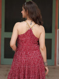 Attractive Maroon Bandhani Printed Georgette Navratri Wear Gown