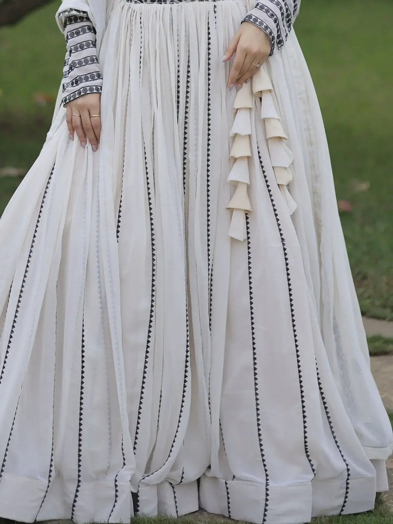 Gorgeous White Sequins Georgette Function Wear Lehenga Choli