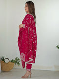 Fabulous Rani Pink Embroidered Silk Festival Wear Pant Suit