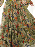 Fantastic Green Digital Printed Georgette Festival Wear Gown