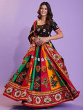 Dazzle Multi-Colour Hand-Block Pure Cotton Navratri Lehenga Choli