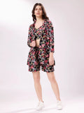 Fascinating Black Digital Printed Cotton Western Co-Ord Set