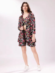 Fascinating Black Digital Printed Cotton Western Co-Ord Set