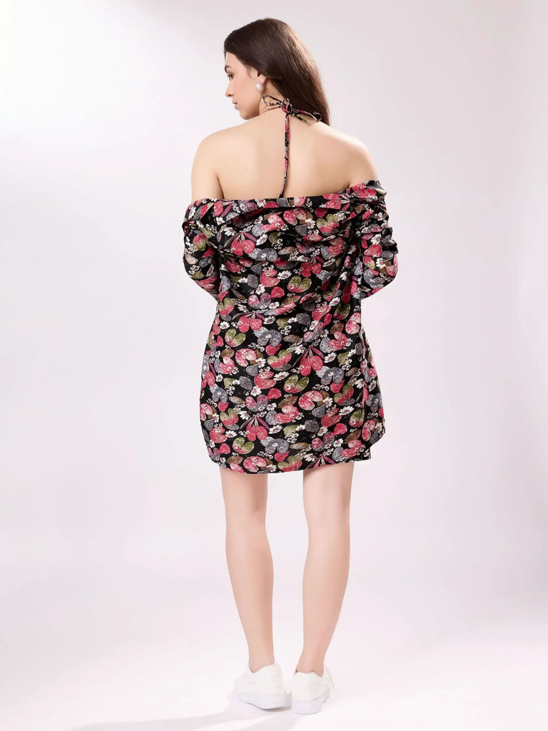 Fascinating Black Digital Printed Cotton Western Co-Ord Set