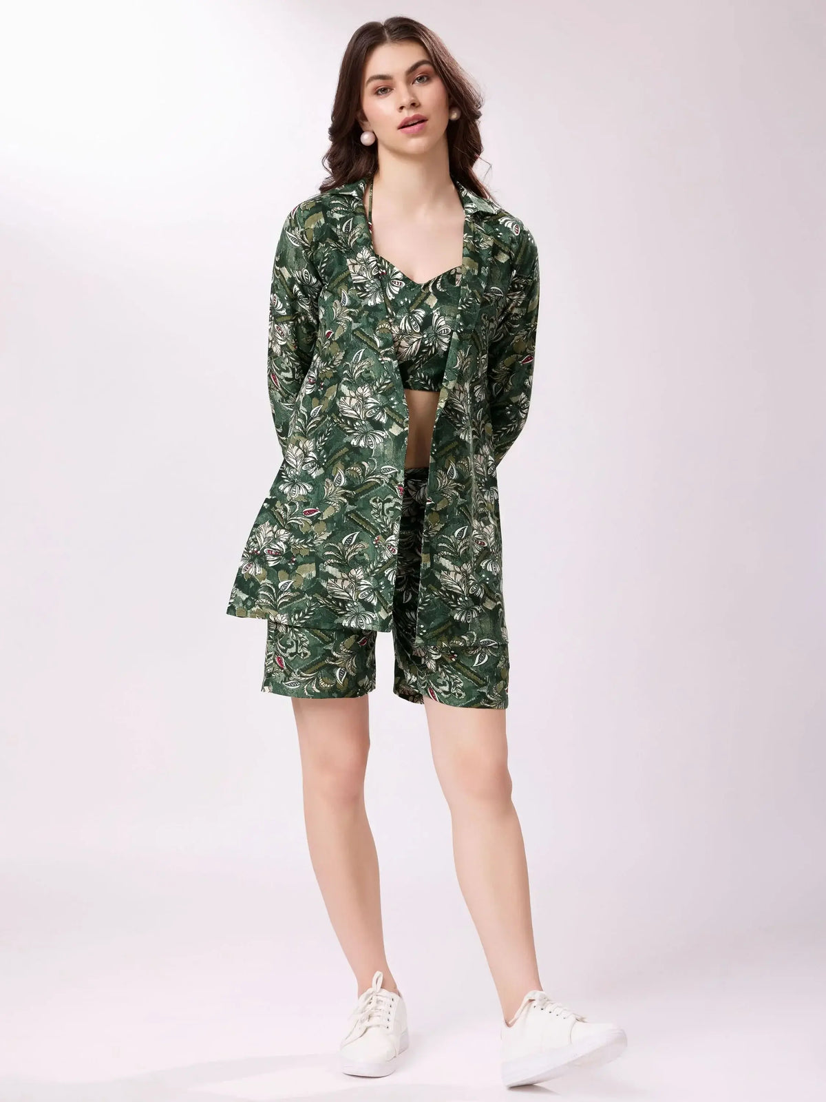 Bewitching Green Digital Printed Cotton Western Co-Ord Set