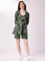 Bewitching Green Digital Printed Cotton Western Co-Ord Set