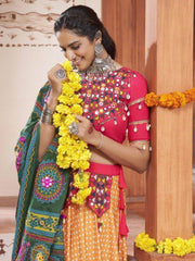 Amazing Yellow Digital Printed Rayon Navratri Lehenga Choli