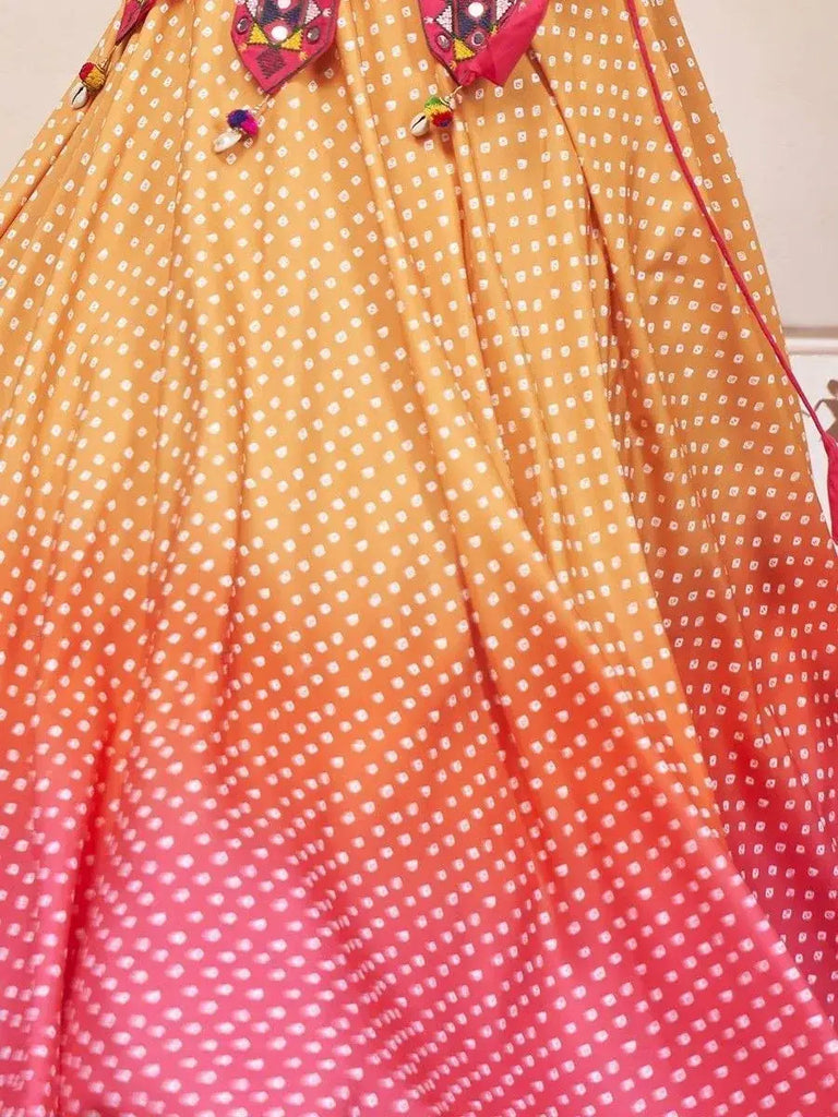 Amazing Yellow Digital Printed Rayon Navratri Lehenga Choli
