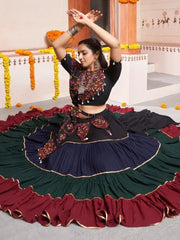 Gorgeous Multi-Color Thread Work Rayon Navratri Lehenga Choli