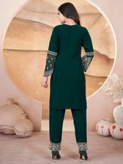 Bewitching Green Embroidered Georgette Eid Special Pant Suit