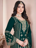 Bewitching Green Embroidered Georgette Eid Special Pant Suit