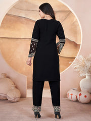 Beautiful Black Embroidered Georgette Pakistani Suit With Dupatta