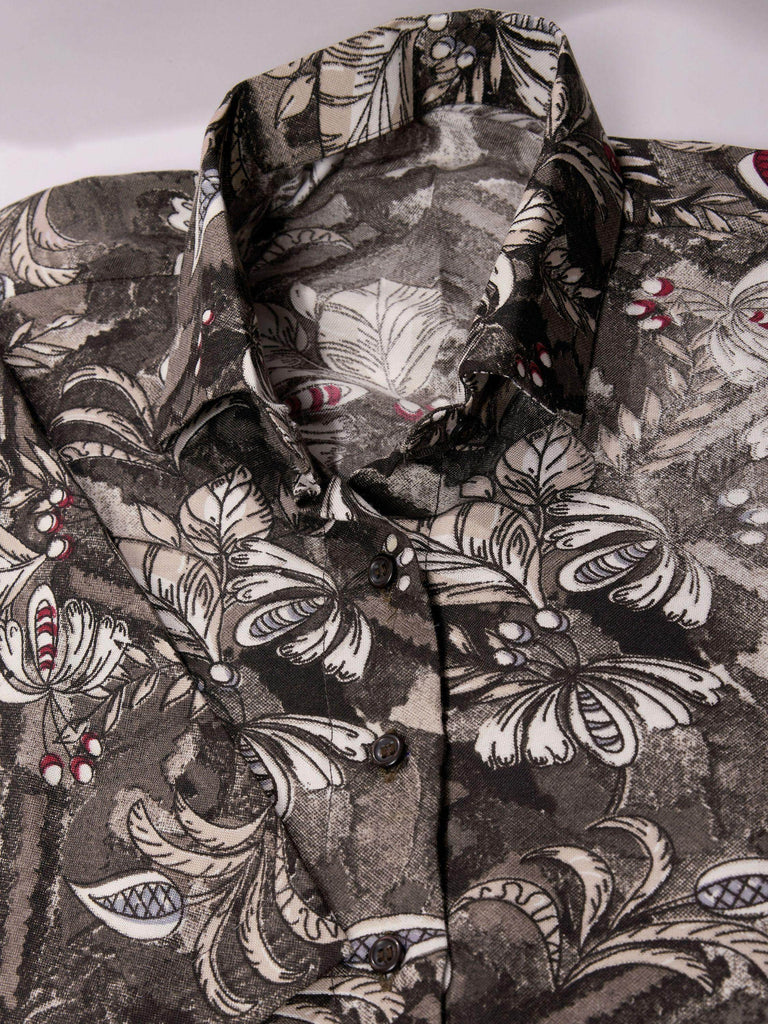 Great Grey Digital Printed Cotton Designer Co-Ord Set Top and Short