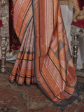 Fetching Brown Zari Weaving Silk Function Wear Saree With Blouse