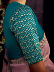 Incredible Light Pink Banglory Silk Party Wear Saree With Blouse