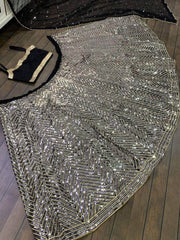 Appealing Black Zig-Zag Sequins Georgette Cocktail Lehenga Choli