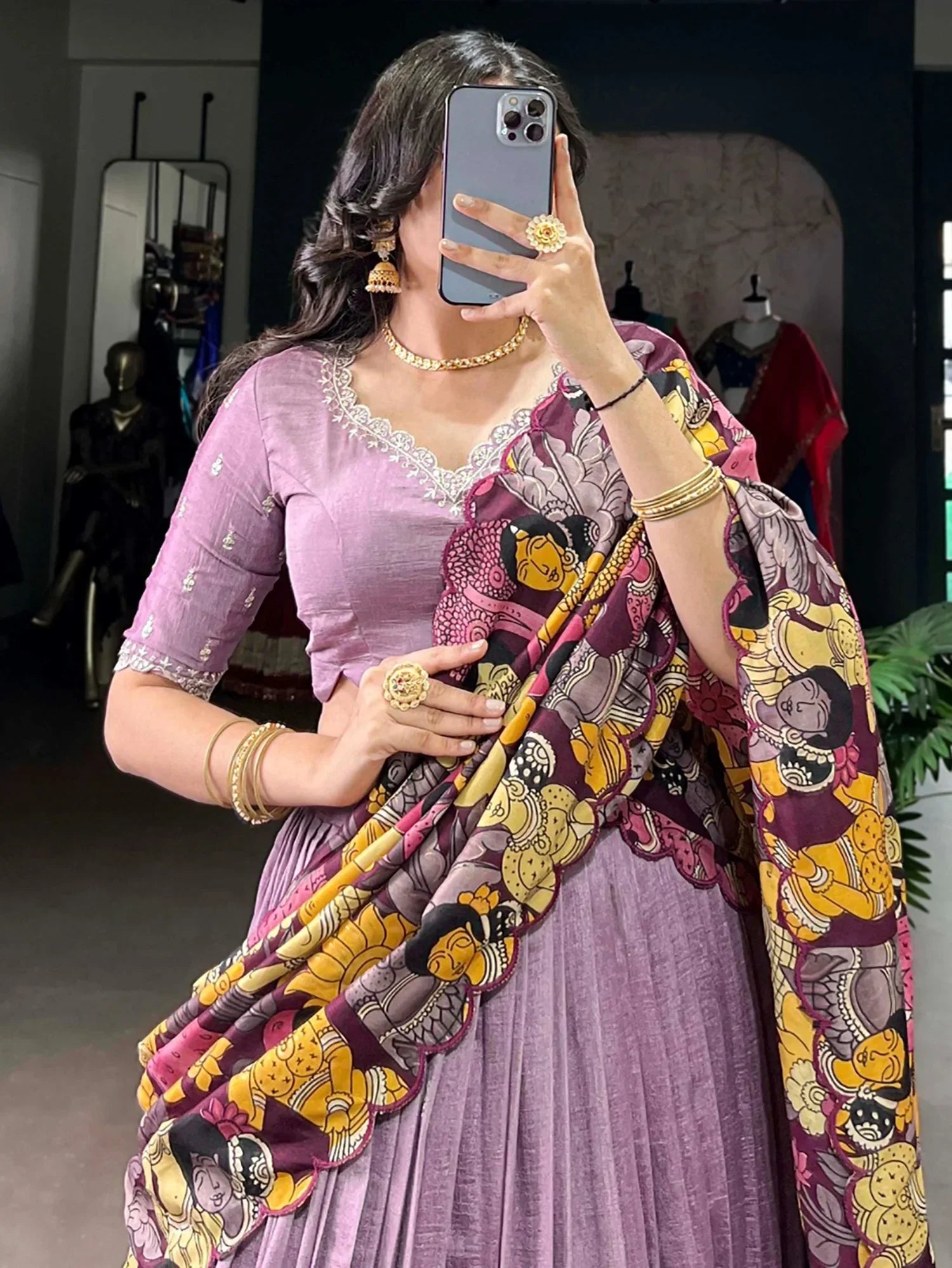 Glamorous Lavender Sequins Silk Wedding Wear Lehenga Choli 