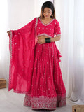 Lavish Pink Sequins Work Silk Festive Wear Lehenga Choli With Dupatta - Ethnic Plus In