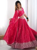 Lavish Pink Sequins Work Silk Festive Wear Lehenga Choli With Dupatta - Ethnic Plus In
